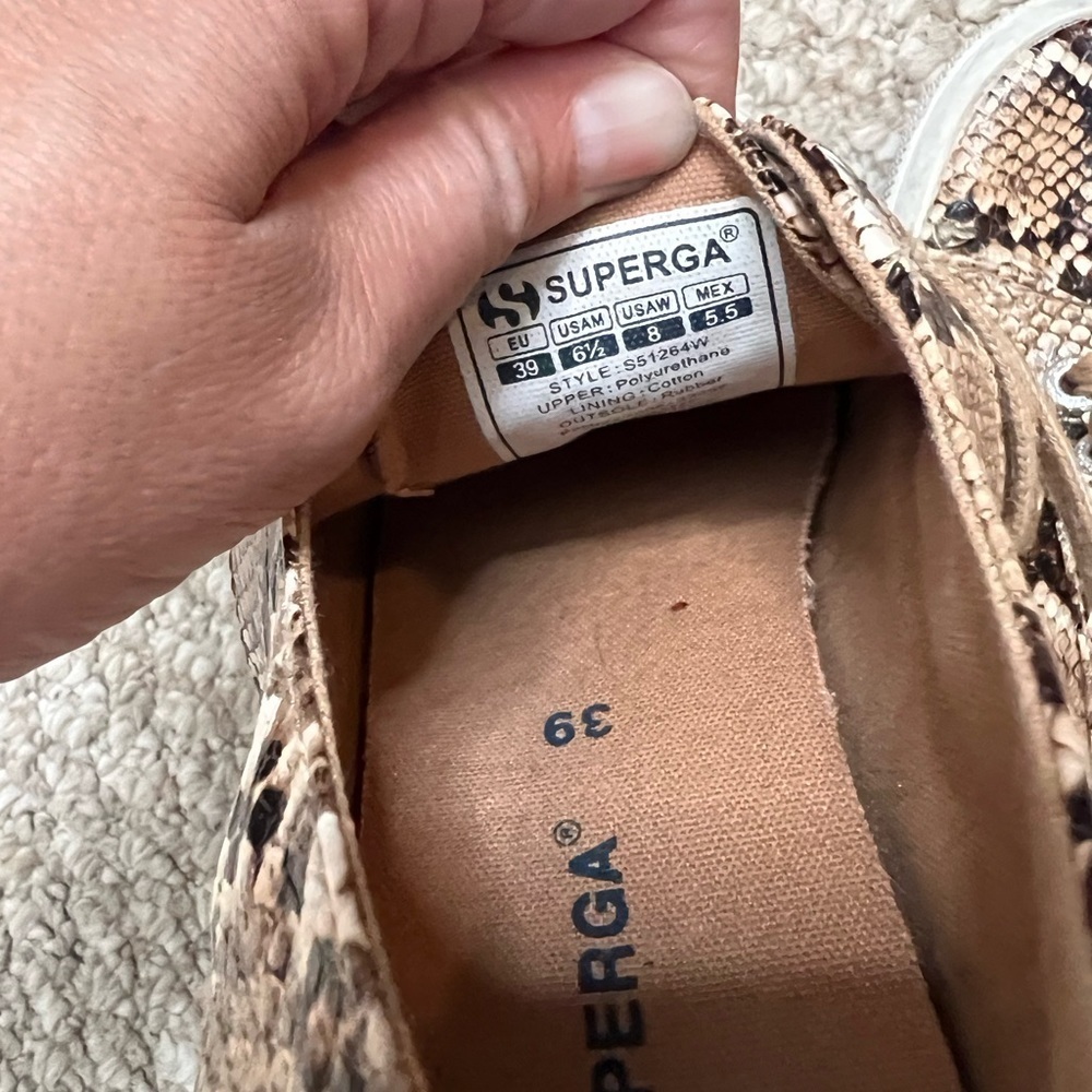 Superga Synth Python Snake Print Lace Up Sneakers… - image 2